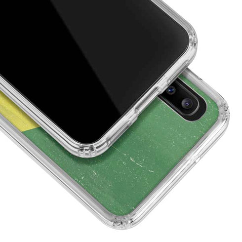 Brazil Flag Distressed Galaxy A30 Clear Case